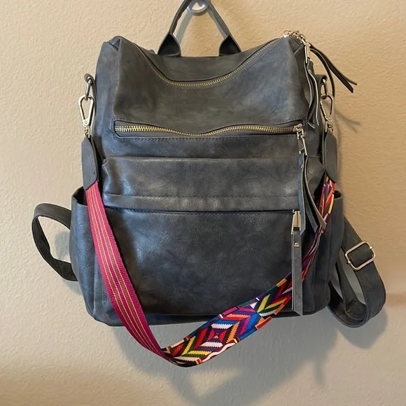 Zocilor gray faux leather boho satchel backpack purse MICHAEL Michael Kors  main image 4